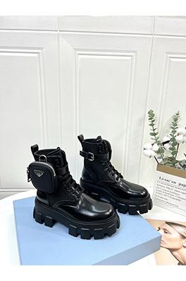 プラダ 英風カラーブロックのファッションアンクルブーツ