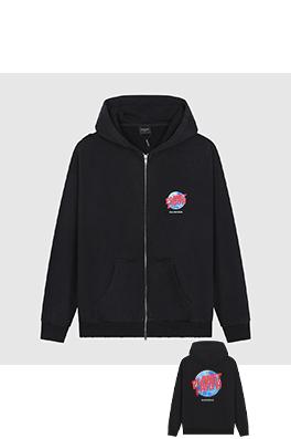 バレンシアガスーパーコピー Planet Earth 洗えるダメージジッパーパーカー