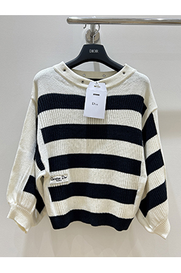 ディオール ストライプクルーネックセーター
