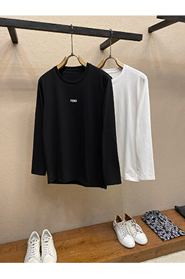 フェンディ おしゃれなユニセックスラウンドネック長袖シャツ