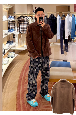 ルイヴィトンスーパーコピー 刺繍入りスエードジャケット