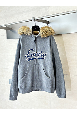 バレンシアガ Lusury 新作ファーカラージッパーフード付きスパーカー