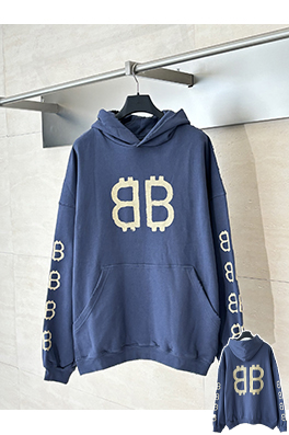 バレンシアガ 新しいビットコイン ダブルBプリント リップドパーカー