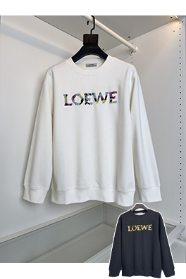 ロエベ ロゴレタリングのカラフルな刺繍のラウンドネックスウェットシャツジャケット