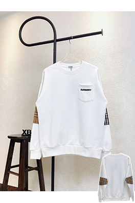 バーバリー BURBERRY 新しい刺繍ポケットチェックステッチラウンドネックスパーカー