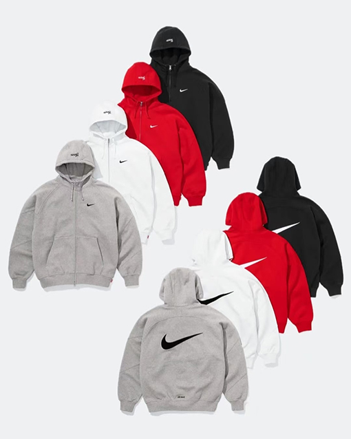 シュプリームコピー X NIKE ジョイントモデルのベルベットと厚のフード付きジッパースパーカー