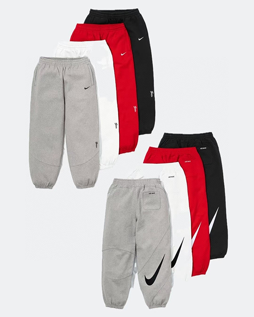 SUPREME X NIKE ジョイントモデルのベルベットと厚の刺繍ロゴカフススポーツスウェットパンツ