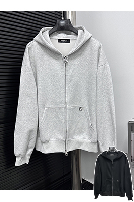 フェンディスーパーコピー FFレタリングジッパーカーディガンスパーカー