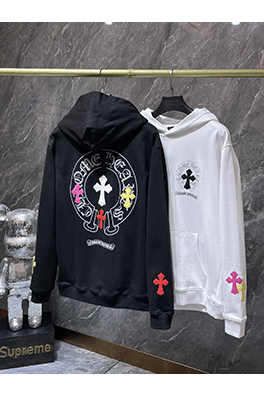 クロムハーツ カラフルなクロスレザーとサンスクリットホースシューのフード付きスパーカー