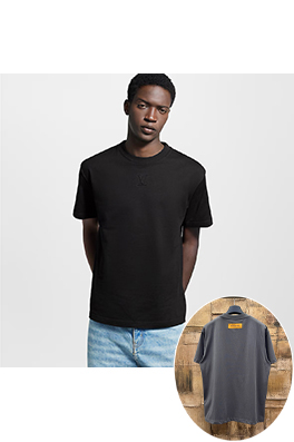 ルイヴィトンコピー 新作エンボスロゴ半袖Tシャツ