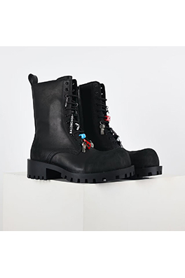 バレンシアガコピー BALENCIAGA Men's Leather boots バックル装飾シリーズ ビッグヘッドマーティンブーツ