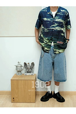 シュプリーム SUPREME 小さな船と波の半袖シャツ