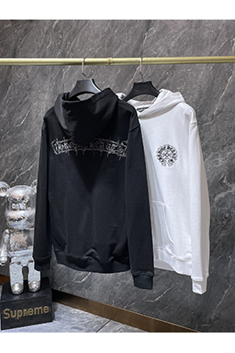 クロムハーツ ホースシューのローラー刺繍入りフード付きスパーカー