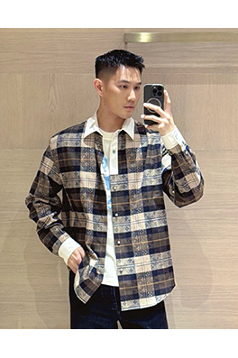 ルイヴィトン 新しいチェック柄の長袖シャツ