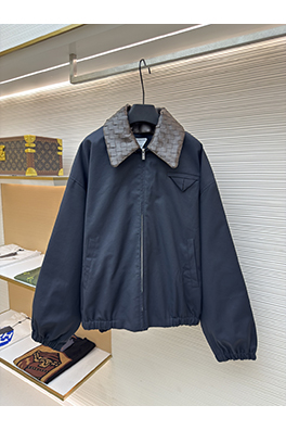 ボッテガヴェネタ 手編みレザーカラージャケット