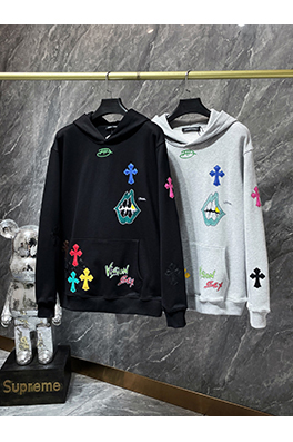 クロムハーツ カラフルなクロスパッチワークサンスクリット手描きグラフィティパーカー