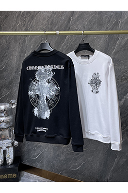 クロムハーツコピー サンスクリット刺繍クロスクルーネックスパーカー