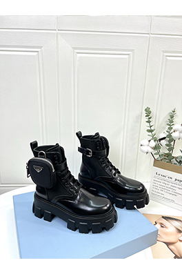 プラダ 英風カラーブロックのファッションアンクルブーツ