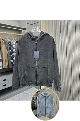 ルイヴィトン 全面ジャカードデニムのジップアップジャケット