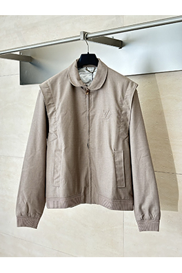 ルイヴィトン エンボスのレターカラー、ジップアップウールボンバージャケット