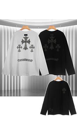 クロムハーツ 馬蹄十字プリントパールコンパスカップルカジュアル長袖シャツ