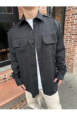 マルタンマルジェラ ステッチが見えるウールシャツ