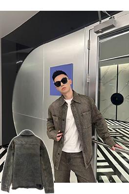 フェンディ ラペルシングルブレストオーバーロックデニムジャケット