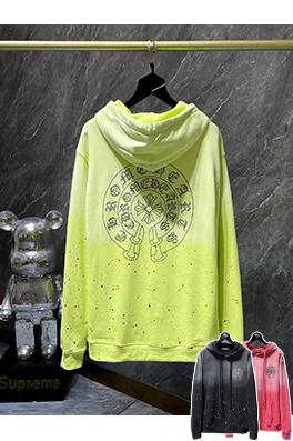 クロムハーツ クロスホースシューグラデーションスプラッターペイントラインストーンパーカー