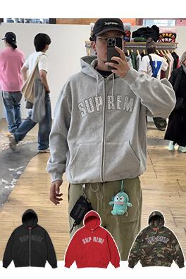SUPREME x B.B.SIMON ZIP UP HOODED コラボレーション スワロフスキークリスタル ジップパーカー