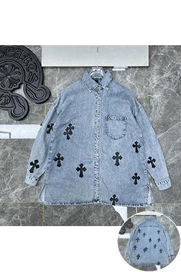クロムハーツ 新しいクラシックなパッチワーク刺繍デニムシャツ