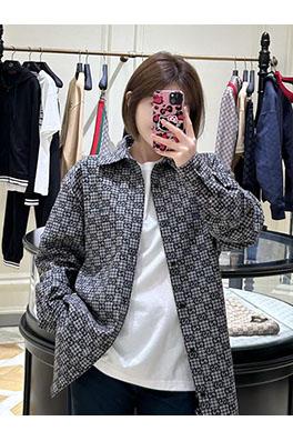 グッチ 全面チェック柄ジャカードシャツ