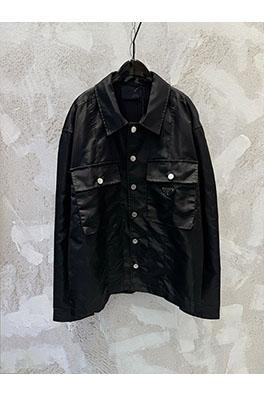 プラダ 新しいナイロンポケット付き三角ラベルワークウェアスタイルシャツ