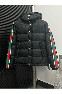グッチ カラーブロックパッチワークウェビングダウンジャケット