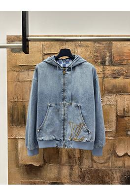 ルイヴィトン 刺繍入りフード付きデニムジャケット