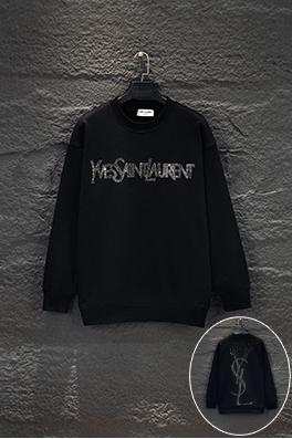 サンローラン オーストリアのラインストーンクルーネックスウェットシャツ