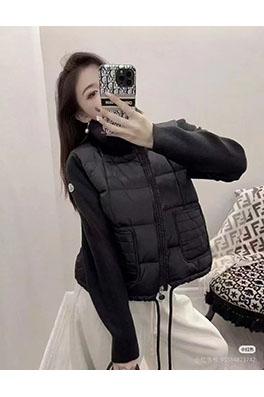 モンクレール Square-Quilted Padded ウールスタンドカラージップアップダウンジャケット