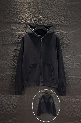 バレンシアガ Balenciaga ウォッシュのダメージフード付きジャケット