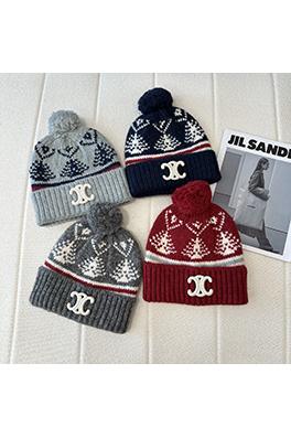 セリーヌコピー 新作ウール混ポンポンニット帽