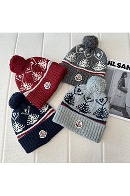 モンクレール ウール混ポンポンニットキャップ