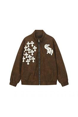 クロムハーツ ランウェイスタイルのスエードジャケット