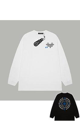 クロムハーツ フロントとバック重合クロスロゴレタープリント長袖シャツ