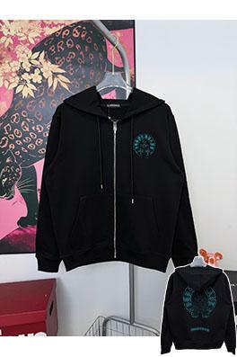 クロムハーツ 光沢のあるロゴパッチワーク刺繍のフード付きジャケット