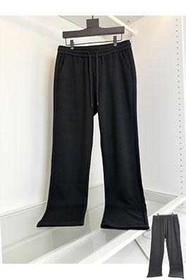 プラダ ピケカシミアとウール混紡のスリムストレートレッグカジュアルパンツ