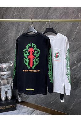 クロムハーツコピー 限定蔓と剣をデザインした緑の花柄ロングスリーブシャツ