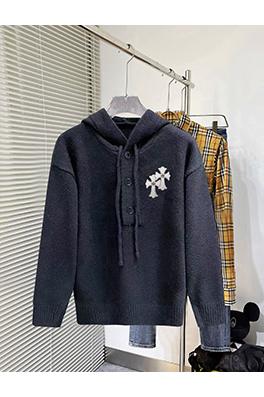 クロムハーツスーパーコピー レターロゴ入り厚ウールフード付きニットカーディガン