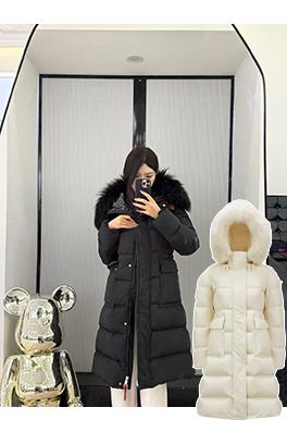 モンクレールスーパーコピー ウールカラーのレディースミドル丈フード付きダウンジャケット