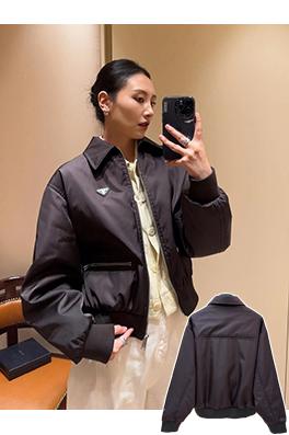 プラダスーパーコピー 三角ロゴツイル光感応コットンコート