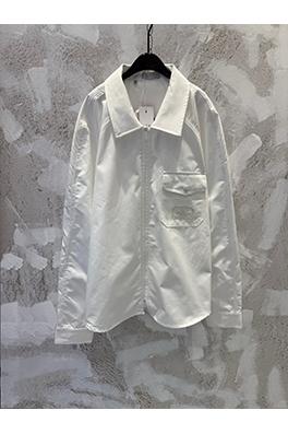 ディオール SUMMER ホワイトの軽量コットンンベロープポケットジップアップシャツジャケット