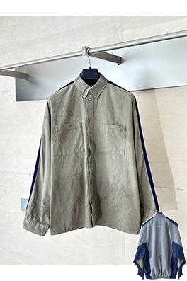 バレンシアガ カラーブロックの長袖シャツ