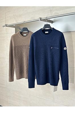 モンクレール 胸ジッパーロゴニットクルーネックセーター
